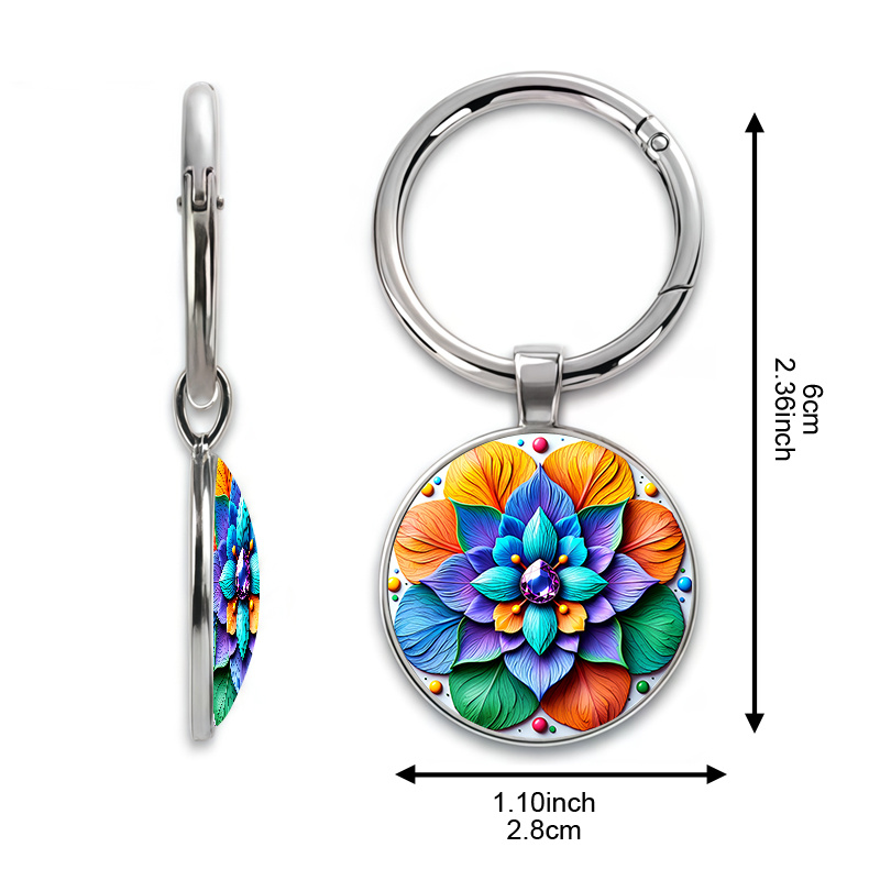 Iridescent Lotus Theme Keychain
